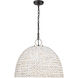 Rue 5 Light 21 inch Matte Black Pendant Ceiling Light in Painted Sweet Grass